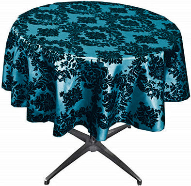 Teal Taffeta Flocking Damask Table Rounds for Wedding, Bridal Shower/Baby Shower, Dinner, Special Events/Home Decor