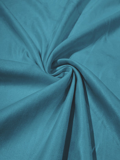 Teal Faux Suede Polyester Fabric | Microsuede | 58" Wide | Upholstery Weight, Tablecloth, Bags, Pouches, Cosplay, Costume
