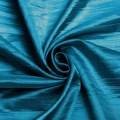 Teal Crushed Taffeta Fabric - 54" Width - Creased Clothing Decorations Crafts - Sold By The Yard