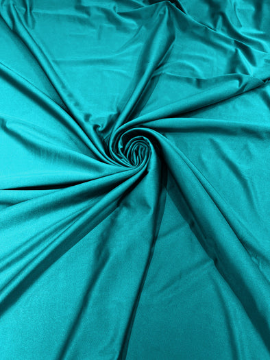 Teal Shiny Milliskin Nylon Spandex Fabric 4 Way Stretch 58" Wide Sold by The Yard