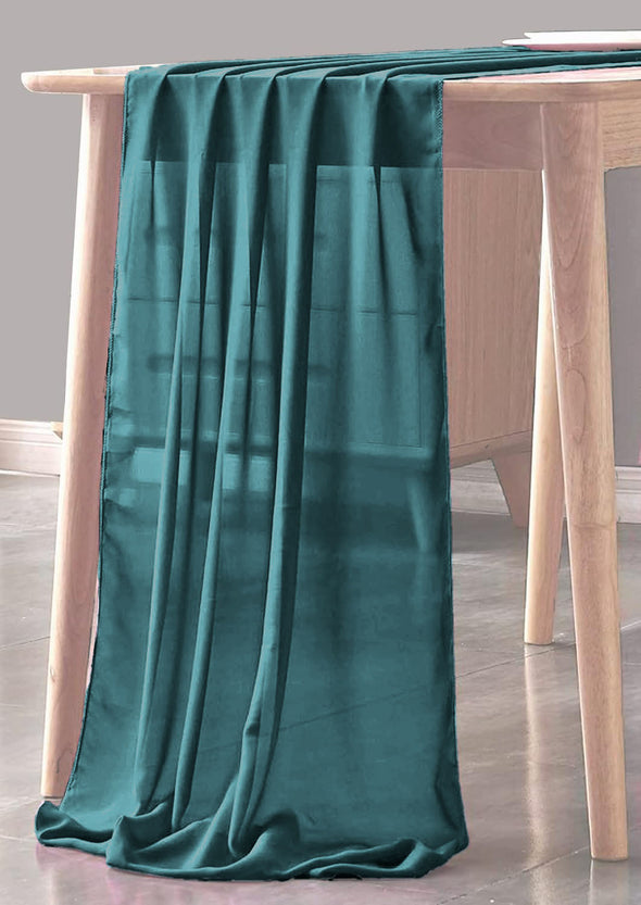 Teal Sheer Table Runner for Wedding, Decorations for Birthday Parties, Banquets, Engagements.