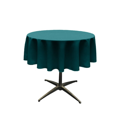 Teal Solid Round Polyester Poplin Tablecloth Seamless