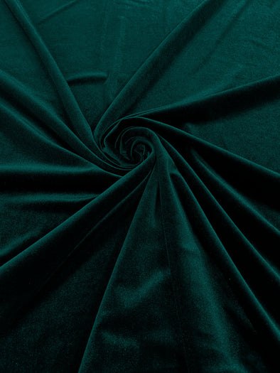 Teal 60" Wide 90% Polyester 10 percent Spandex Stretch Velvet Fabric for Sewing Apparel Costumes Craft, Sold By The Yard.