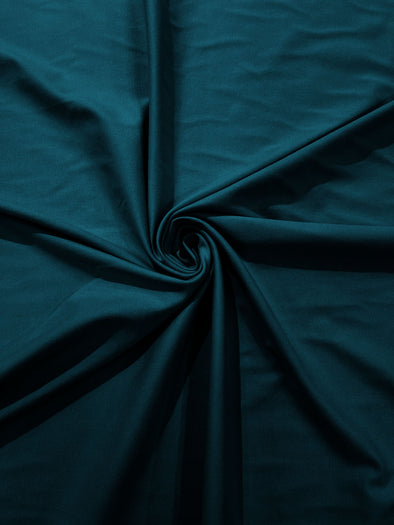 Teal Stretch Ponte De Roma 320 GSM Knit Poly Rayon Fabric, Sold by the Yard.