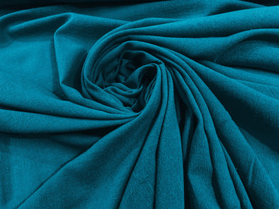 Teal Cotton Gauze Fabric Wide Crinkled Lightweight Sold by The Yard