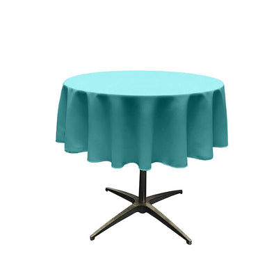Tiff Blue Solid Round Polyester Poplin Tablecloth Seamless