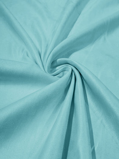 Tiff Blue Faux Suede Polyester Fabric | Microsuede | 58" Wide | Upholstery Weight, Tablecloth, Bags, Pouches, Cosplay, Costume