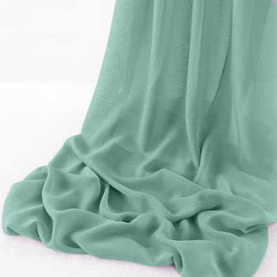 Tiff Green Wool Dobby Chiffon Sheer Table Runner for Wedding, Decorations for Birthday Parties, Banquets, Engagements.