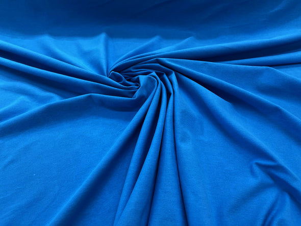 Turquoise 58/60" Wide Cotton Jersey Spandex Knit Blend 95% Cotton 5 percent Spandex/Stretch Fabric/Costume