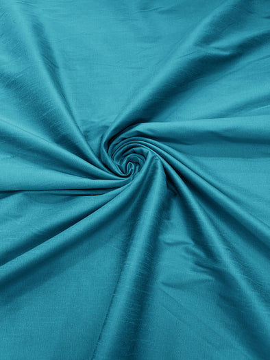 Turquoise Polyester Dupioni Faux Silk Fabric/ 55” Wide/Wedding Fabric/Home Décor.