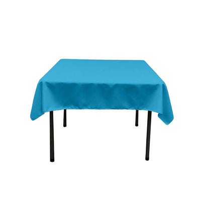 Turquoise Square Polyester Poplin Table Overlay - Diamond. Choose Size Below
