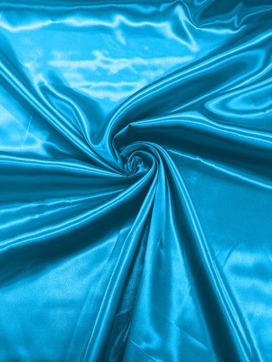 Turquoise Shiny Charmeuse Satin Fabric for Wedding Dress/Crafts Costumes/58” Wide /Silky Satin