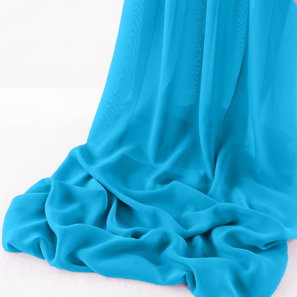 Turquoise Wool Dobby Chiffon Sheer Table Runner for Wedding, Decorations for Birthday Parties, Banquets, Engagements.