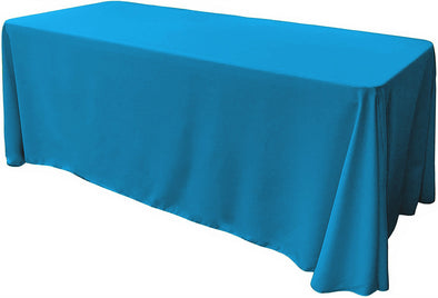 Turquoise Rectangular Polyester Poplin Tablecloth Floor Length / Party supply