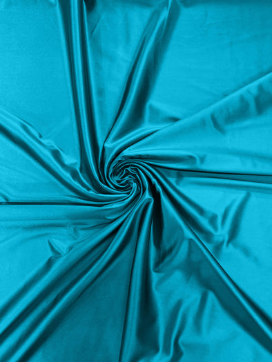 Turquoise Heavy Shiny Satin Stretch Spandex Fabric/58 Inches Wide/Prom/Wedding/Cosplays
