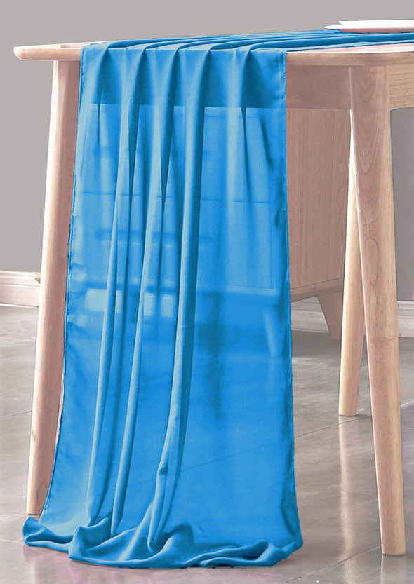 Turquoise Sheer Table Runner for Wedding, Decorations for Birthday Parties, Banquets, Engagements.