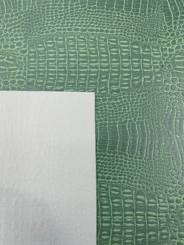Crocodile Marine Vinyl 2 Tone Upholstery, Crocodile Skin Texture Faux Leather PVC Vinyl, 54" Wide.