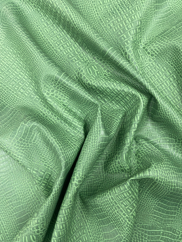 Crocodile Marine Vinyl 2 Tone Upholstery, Crocodile Skin Texture Faux Leather PVC Vinyl, 54" Wide.