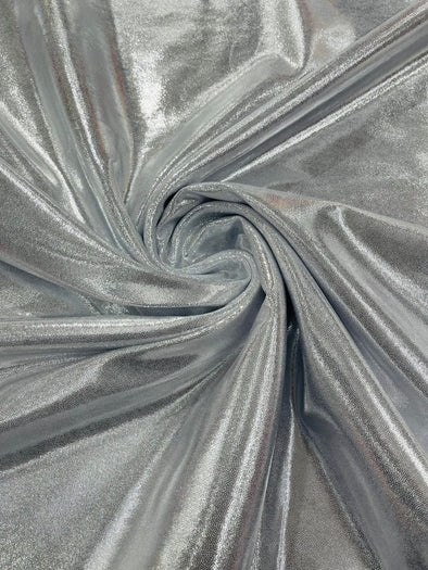 White Silver Foggy Foil All Over Foil Metallic Nylon Spandex 4 Way Stretch/58 Inches Wide/Costplay/