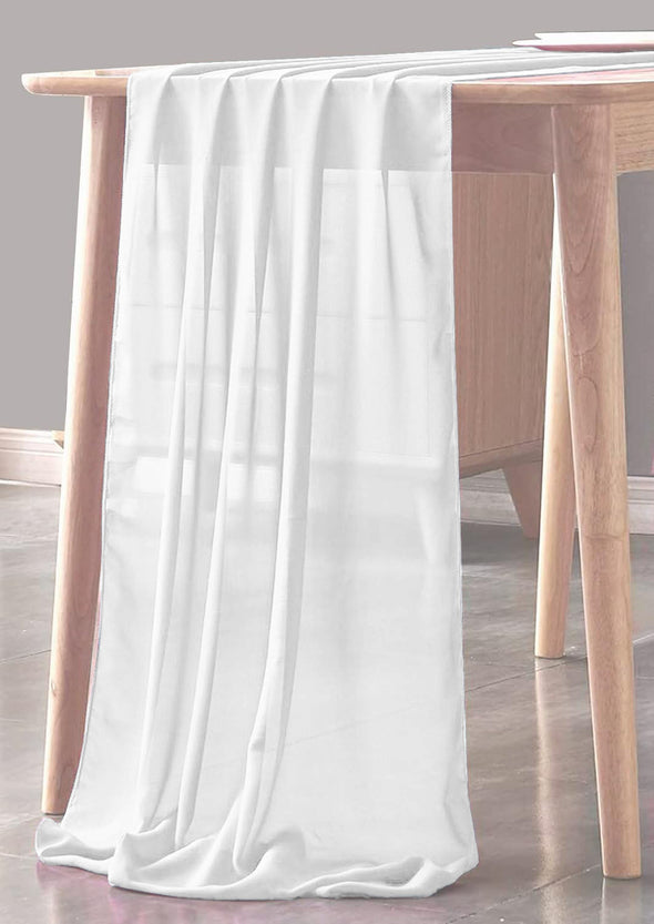 Pack of 10 10ft Chiffon Table Runner for Wedding, Decorations for Birthday Parties, Banquets, Engagements, Sheer