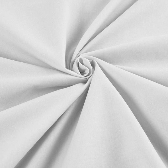 White Wide 65% Polyester 35 Percent Solid Poly Cotton Fabric for Crafts Costumes Decorations-Sold by the Yard