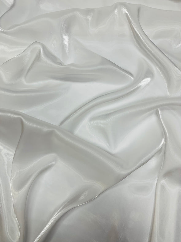 White Wet Liquid Sheer Chiffon Fabric/58" Wide