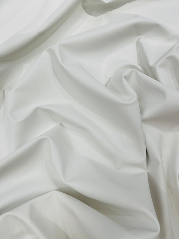 White Stretch Vinyl Fabric, Plaid Pattern, 4-Way Stretch, Medium Weight, Sold By The Yard.