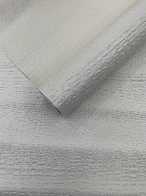 Crocodile Marine Vinyl 2 Tone Upholstery, Crocodile Skin Texture Faux Leather PVC Vinyl, 54" Wide.