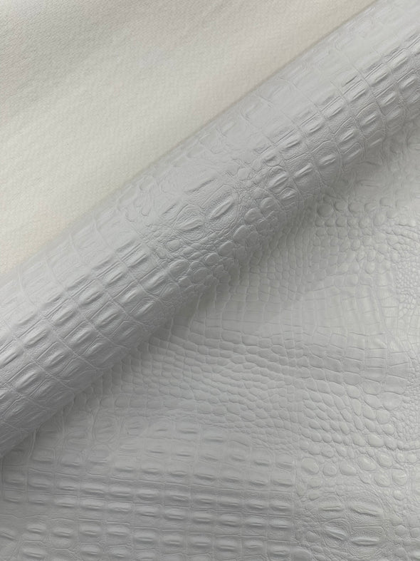 Crocodile Marine Vinyl 2 Tone Upholstery, Crocodile Skin Texture Faux Leather PVC Vinyl, 54" Wide.