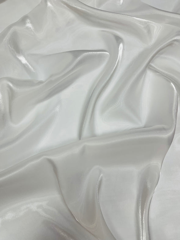 White Wet Liquid Sheer Chiffon Fabric/58" Wide