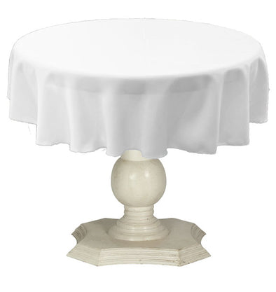 White Round Tablecloth Solid Dull Bridal Satin Overlay for Small Coffee Table Seamless