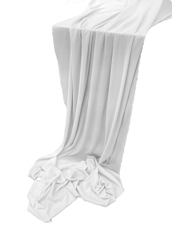 White Cotton Gauze Sheer Table Runner for Wedding, Decorations for Birthday Parties, Banquets, Engagements.