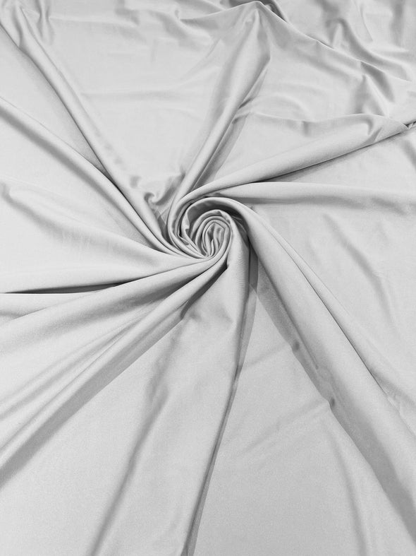 White Shiny Milliskin Nylon Spandex Fabric 4 Way Stretch 58" Wide Sold by The Yard