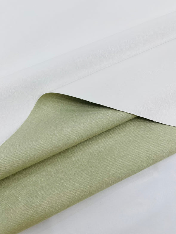 White Stretch Vinyl Fabric, Plaid Pattern, 4-Way Stretch, Medium Weight, Sold By The Yard.