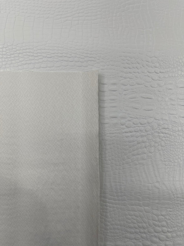 Crocodile Marine Vinyl 2 Tone Upholstery, Crocodile Skin Texture Faux Leather PVC Vinyl, 54" Wide.