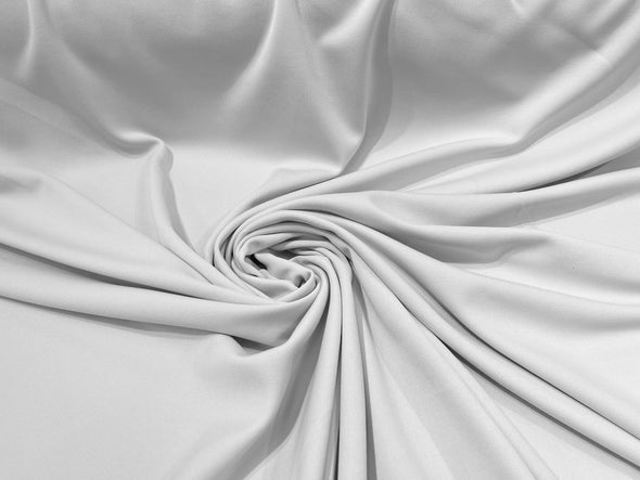 White 59/60" Wide 100% Polyester Wrinkle Free Stretch Double Knit Scuba Fabric/cosplay/costumes