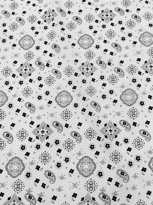 60" Wide Poly Cotton Print Bandanna Fabric by The Yard.