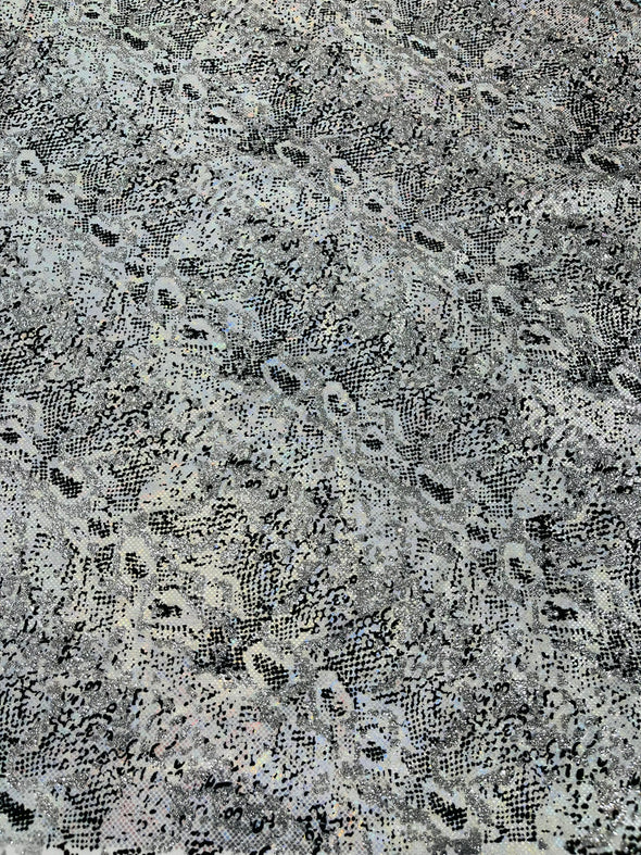 Shattered Glass Snake Design Nylon Spandex Fabric, 4-Way Stretch, Medium Weight, Sold by The Yard