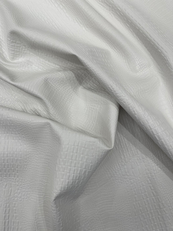 Crocodile Marine Vinyl 2 Tone Upholstery, Crocodile Skin Texture Faux Leather PVC Vinyl, 54" Wide.