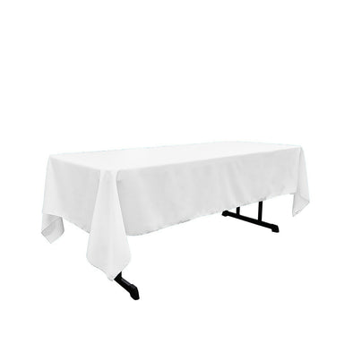 White Rectangular Polyester Poplin Tablecloth / Party supply