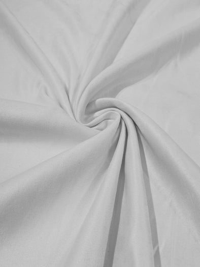 White Faux Suede Polyester Fabric | Microsuede | 58" Wide | Upholstery Weight, Tablecloth, Bags, Pouches, Cosplay, Costume