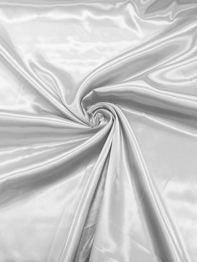 White Shiny Charmeuse Satin Fabric for Wedding Dress/Crafts Costumes/58” Wide /Silky Satin