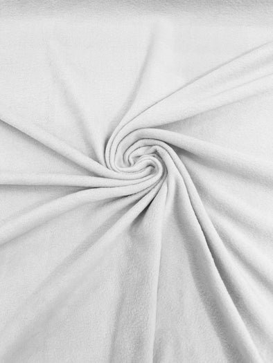 White Solid Polar Fleece Fabric Sold by the yard 60"Wide|Antipilling 245GSM |Medium Soft Weight| Blanket Supply,DIY, Decor,Baby Blanket