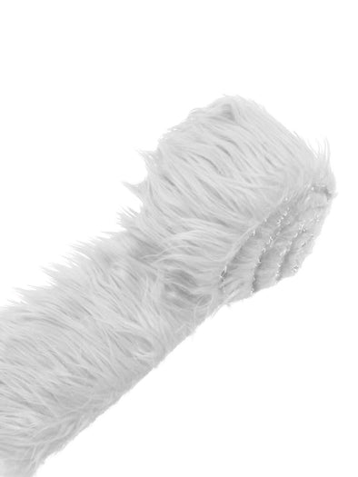 White Long Pile Soft Faux Fur Fabric STRIP for Fur suit, Cosplay Costume, Photo Prop, Trim, Throw Pillow, Crafts.