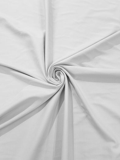 White Stretch Ponte De Roma 320 GSM Knit Poly Rayon Fabric, Sold by the Yard.