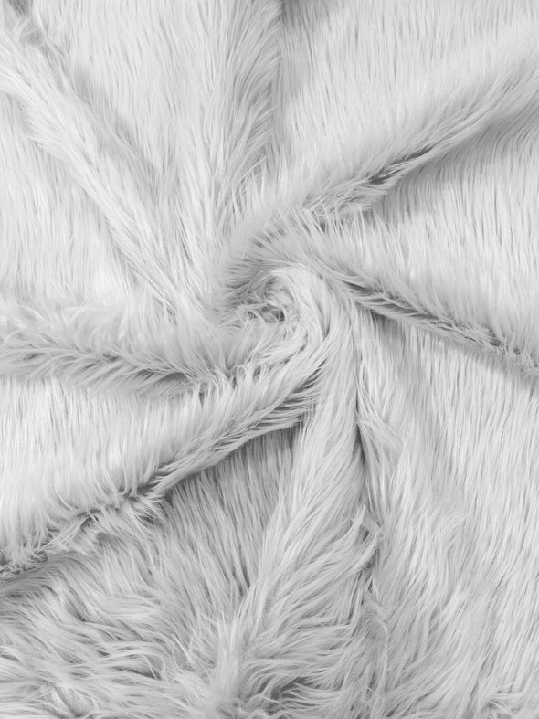 White Long Pile Soft Faux Fur Fabric for Fur suit, Cosplay Costume, Photo Prop, Trim, Throw Pillow, Crafts.