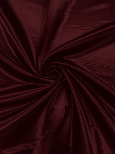 Wine Heavy Shiny Bridal Satin Fabric for Wedding Dress, 60" inches wide sold by The Yard. Modern Color