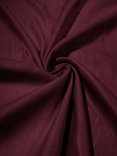 Wine Faux Suede Polyester Fabric | Microsuede | 58" Wide | Upholstery Weight, Tablecloth, Bags, Pouches, Cosplay, Costume