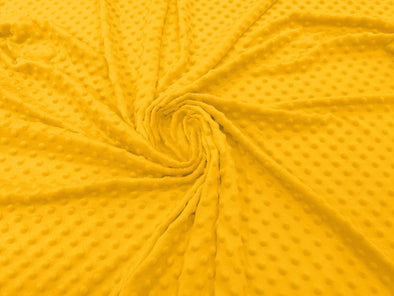 Yellow 58" Wide 100% Polyester Minky Dimple Dot Comfy Cuddle Fabric Sold by The Yard.