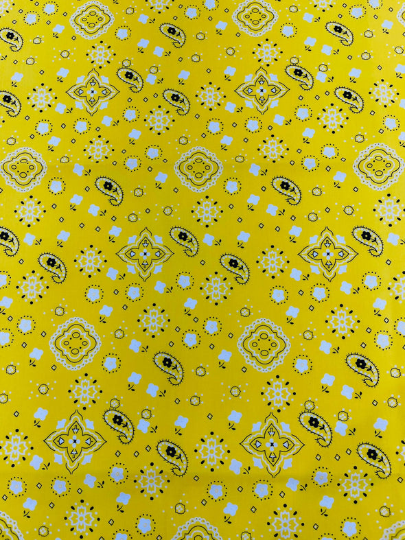 60" Wide Poly Cotton Print Bandanna Fabric by The Yard.